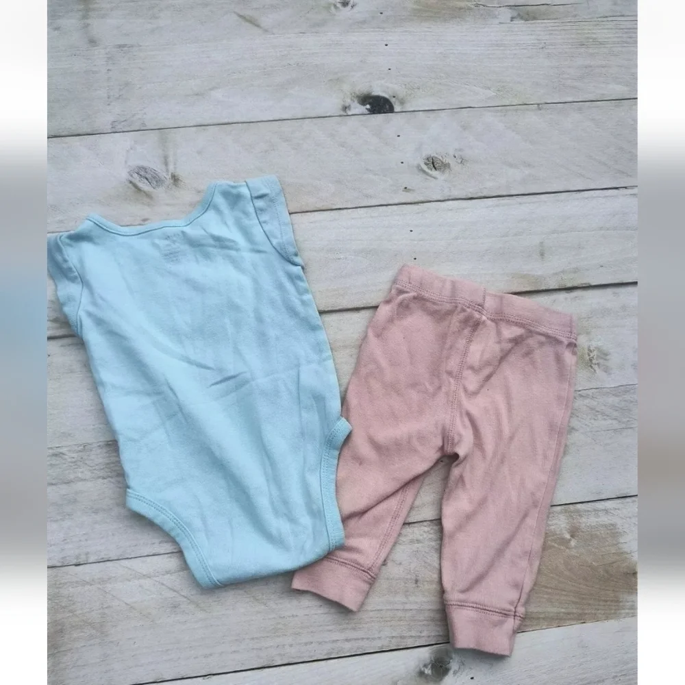 Carter's Baby Girl Mouse SS One Piece With Stretch Pants Blue Pink Size 6 Months